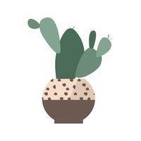 cactus succulent in a flowerpot with pattern vector