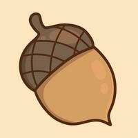 Autumn acorn. Autumn decorative with autumn acorn. Vector illustartion