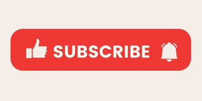 Subscribe. Press the subscribe button to follow and like on social media. Red button subscribe of channel. Vector illustration