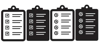 Clipboard checklist of an approved document. Project completed. Tasks vector icon. Task completed. Vector illustration