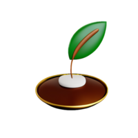 tea leaves 3d rendering icon illustration png