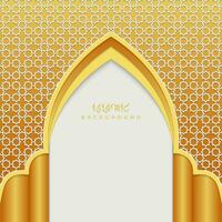 Cream and gold islamic background vector