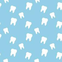 Seamless tooth pattern on a blue background. vector