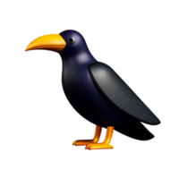 raven 3d rendering icon illustration png