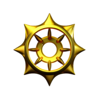 oro mandala 3d representación icono ilustración png