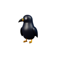 raven 3d rendering icon illustration png