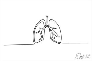 lungs continuous line vector illustration