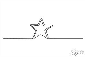 star continuous line vector illustration