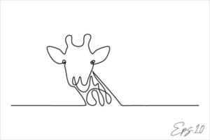 jirafa continuo línea vector ilustración