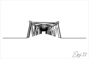 bridge continuous line vector illustration