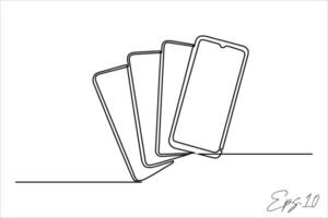 handphone continuous line vector illustration