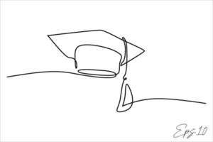 bachelor hat continuous line vector illustration