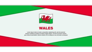 Gales bandera resumen antecedentes diseño modelo. Gales independencia día bandera dibujos animados vector ilustración. Gales vector