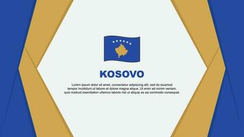 Kosovo Flag Abstract Background Design Template. Kosovo Independence Day Banner Cartoon Vector Illustration. Kosovo Background