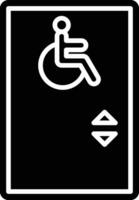silla de ruedas levantar vector icono