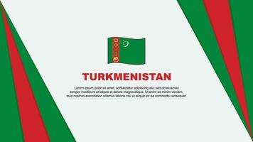 Turkmenistan Flag Abstract Background Design Template. Turkmenistan Independence Day Banner Cartoon Vector Illustration. Turkmenistan Flag