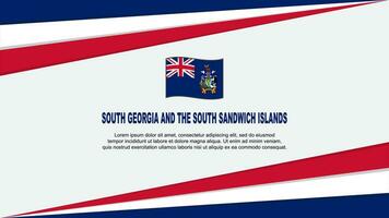 South Georgia And The South Sandwich Islands Flag Abstract Background Design Template. Independence Day Banner Cartoon Vector Illustration. Design