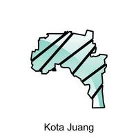 Map City of Kota Juang illustration design, World Map International vector template with outline graphic sketch style isolated on white background