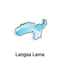 Langsa Lama map City. vector map of province Aceh capital Country colorful design, illustration design template on white background