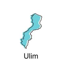 mapa de ulim ciudad ilustración diseño abstracto, diseños concepto, logotipos, logotipo elemento para modelo. vector