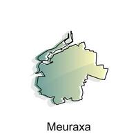 Map City of Meuraxa illustration design, World Map International vector template with outline graphic sketch style isolated on white background