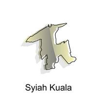 Map of Syiah Kuala City illustration design Abstract, designs concept, logos, logotype element for template. vector