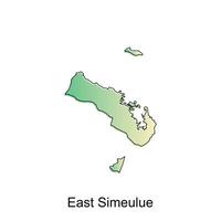 East Simeulue map City. vector map of province Aceh capital Country colorful design, illustration design template on white background