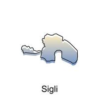 Map City of Sigli illustration design, World Map International vector template with outline graphic sketch style isolated on white background