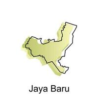 Map City of Jaya Baru illustration design, World Map International vector template with outline graphic sketch style isolated on white background