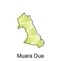 mapa ciudad de Muara dua ilustración diseño, mundo mapa internacional vector modelo con contorno gráfico bosquejo estilo aislado en blanco antecedentes