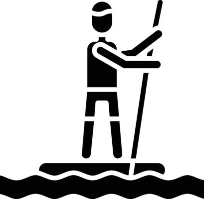 Standup Paddleboarding Vector Icon