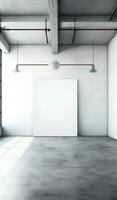 Minimalist white interior decor. Free space for text. AI generated photo