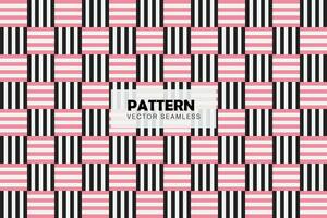 Geometric lines black and pink vector seamless repeat pattern