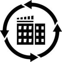 circular economía arquitectura vector icono