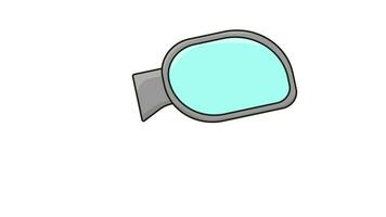 animated video of the shape of a car mirror on a white background