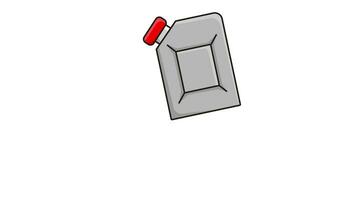 animated video of the shape of an oil jerry can on white background