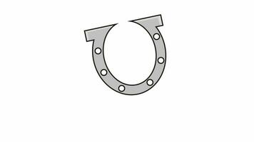 animated video of a horseshoe shape on white background