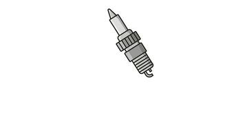 animated video of spark plug shapes on white background