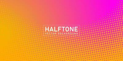 Color halftone texture, abstract yellow pink dotted gradient background vector