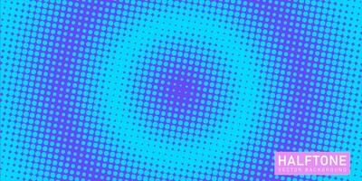 Color halftone texture, abstract blue circle dotted pattern gradient background vector