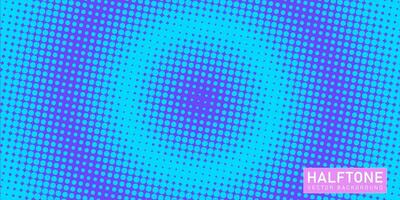 Color halftone texture, abstract blue circle dotted pattern gradient background vector