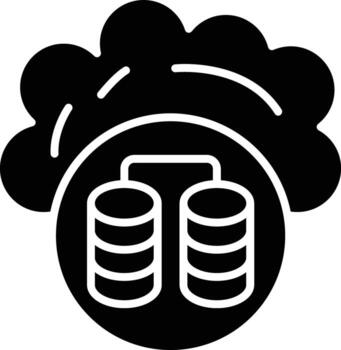 icono de vector de base de datos en la nube