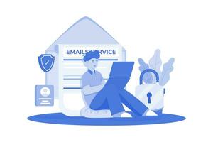 Email service providers offer secure messaging. vector