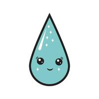 Cute vector illustration of a water drop isolated on a white background in cartoon style, vector