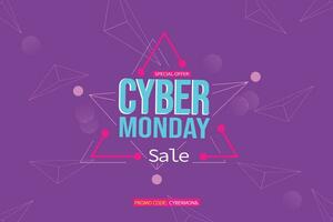 Free Cyber Monday Promo Sale Offer Design vector