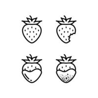 Strawberry Black Outline Icon vector