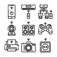 Smart Home Automation System Line Vector Elements Icons