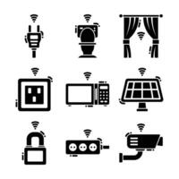 inteligente hogar automatización sistema glifo vector elementos íconos