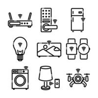 Smart Home Automation System Line Vector Elements Icons