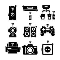 Smart Home Automation System Glyph Vector Elements Icons